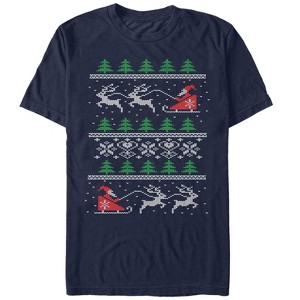 Men's Lost Gods Ugly Christmas Santa's Sled T-Shirt - 1 of 4