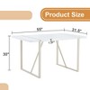 NicBex 55" Modern Rectangle  Dining Table,Kitchen Table with MDF Tabletop and Metal Legs for 4-6 Seaters,White - 3 of 4