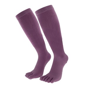 Unique Bargains Women's High Yoga Five Toe Socks 1 Pair - 1 of 4