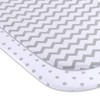 Ely's & Co. Baby Fitted Waterproof Sheet Set 100% Combed Jersey Cotton Grey Chevron and Polka Dots 2 Pack - 3 of 4