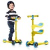 LaScoota 2-in-1 Kids Kick Scooter, Adjustable Height Handlebars and Removable Seat, 3 LED Lighted Wheels - Yellow - 2 of 4
