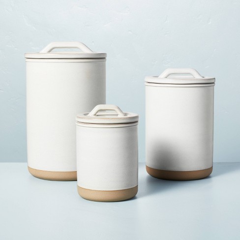 White Ceramic Modern Canister - Magnolia