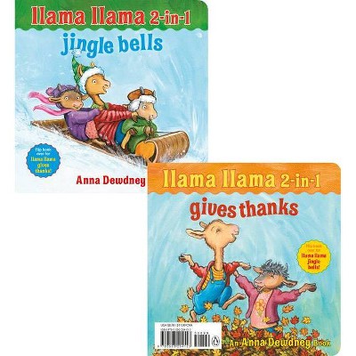 Llama Llama 2-In-1: Gives Thanks/Jingle Bells - by  Anna Dewdney (Board Book)