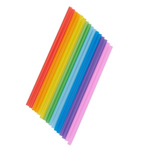 True Colorful Straws, Long Disposable Straws for Cocktails, Smoothies, Iced Coffee, Disposable Party Supplies, Assorted Colors, Set of 100 - 1 of 4
