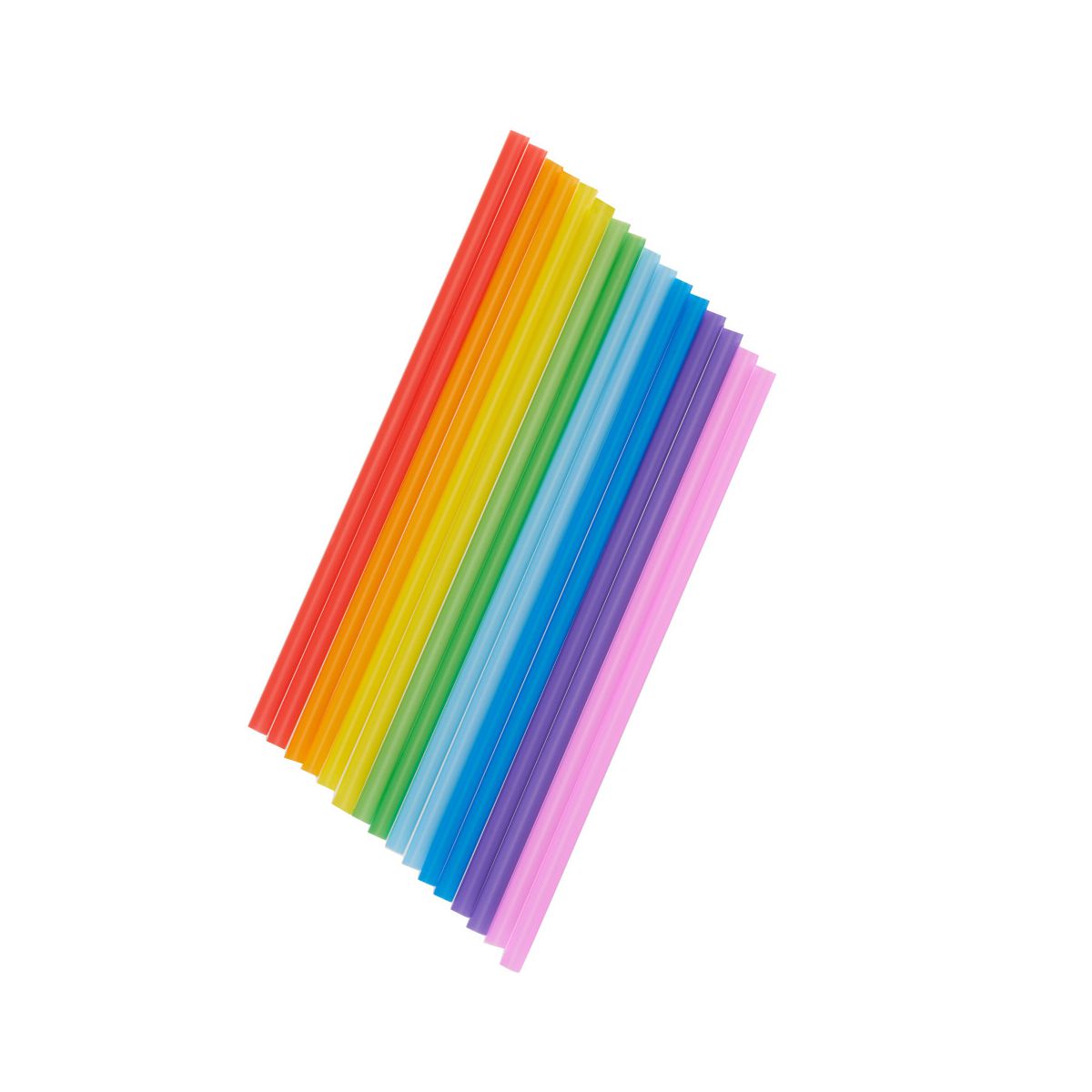 True Colorful 7? Disposable Plastic Straws for Cocktails, Mocktails, Soda, Iced Coffee, Juice, Beverages, Pool Party, Kids Party Supplies, Set of 100