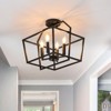 PAKOKULA 4-Light Matte Black Industrial Geometric Semi-Flush Mount Ceiling Light - 2 of 4