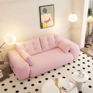 Lycvki 78.7" Multi-Functional Foldable Sofa Bed 3-in-1,Teddy Fabric Foam-Filled - 1 of 4