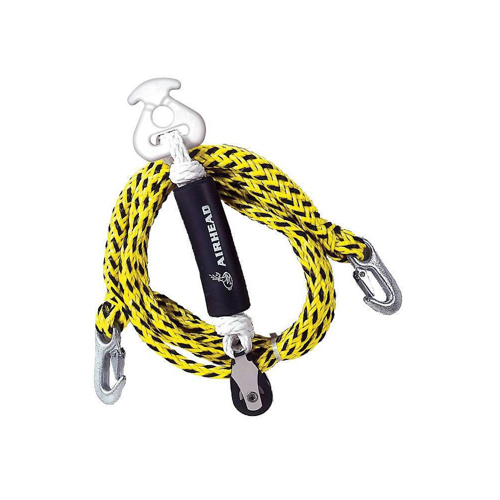 Airhead Self Centering Tow Harness 1-2 Rider Tow Rope 12' Long - Yellow/Black