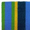 HomeRoots 18" X 48" Green and Black Coir Striped Outdoor Door Mat - 4 of 4