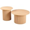 CENGHU Wood Round Dining Table for 4, Modern Farmhouse Kitchen Table, End Table with Wood Strip Base for Kitchen, Living Room, Dining Room - 4 of 4