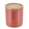 Evideco French Home Goods Sleek Cotton Pad Holder - Polyresin Bathroom Storage Container with Bamboo Lid - 2 of 4