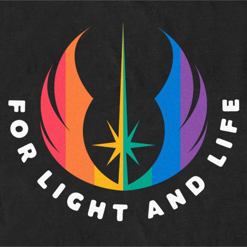 Adult Star Wars Pride Rainbow Jedi Order Symbol For Light and Life T-Shirt, 2 of 6