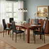 FurnitureR Dining Chairs PU Leather Set of 6, Armless High Back Chairs with Metal Frame, Ergonomic for Kitchen, Dining Room, Home Office, Black - 3 of 4