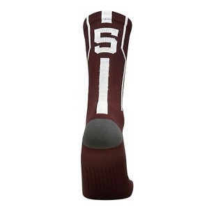 Mk Socks Player ID Jersey Number SINGLE Crew Sock - Maroon, White - 1 of 1