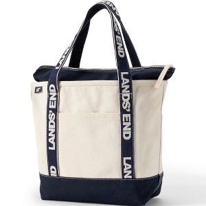 Lands' End Zip Top Canvas Tote Bag - 1 of 4