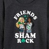 Women's - Barbie - Friends Sham Rock Lightweight French Terry Wide Neck Long Sleeve Shirt - 2 of 4