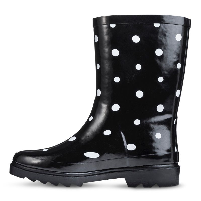 Girls' Novel Dot Rain Boots - Black 2, 2 of 4