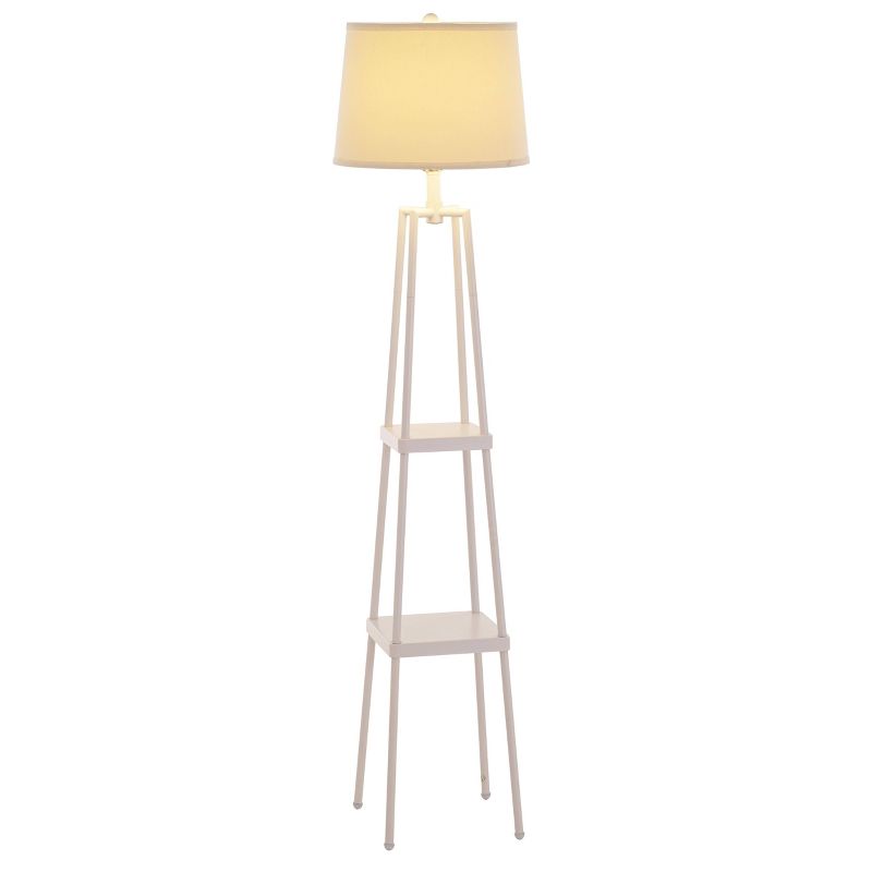 58&#34; Etagere Floor Lamp with Shelves with Linen Shade White - Cresswell Lighting, 6 of 12