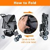BestMassage Dog Stroller 3/4 Wheels Premium Pet Stroller Dog Cat Jogger with Cup Holder and Mesh Windows for Small Medium Dogs Cat - 3 of 4