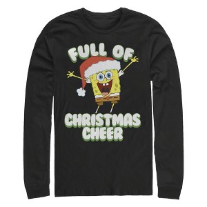 Men's SpongeBob SquarePants Full of Christmas Cheer Long Sleeve Shirt - 1 of 4