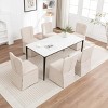 Set of 2 Modern Linen Dining Chairs with Padded Seat and Backrest, Upholstered Armless Dining Chairs for Dining Room or Kitchen-Panipeachy - 3 of 4