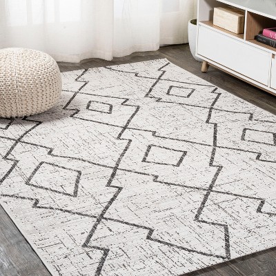 Handmade Black Diamond Trellis Synthetic 5' x 8' Area Rug