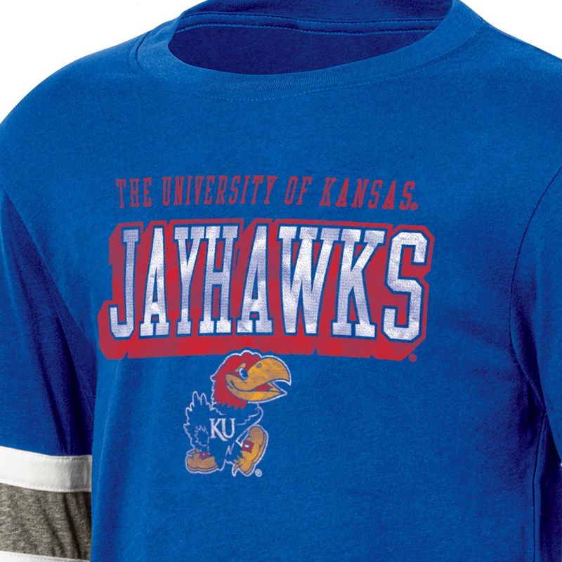 NCAA Kansas Jayhawks Boys&#39; Long Sleeve T-Shirt, 3 of 4