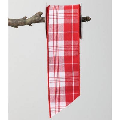 Sullivans Scandia Plaid Ribbon 180"L Red