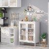 Okak Display Cabinet, Sideboard Cabinet with 3 Shelves, Freestanding Cabinet for Living Room, Bedroom and Office, White - 2 of 4