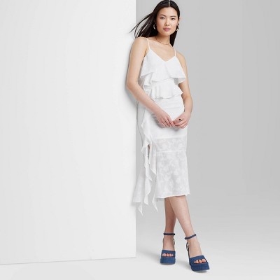Women's Ruffle Midi Dress - Wild Fable™ White S
