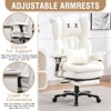 Efomao Big and Tall Office Chair with Footrest - High Back Computer Chair with Adjustable Armrests, Wide Seat Executive Desk Chair, White - 3 of 4