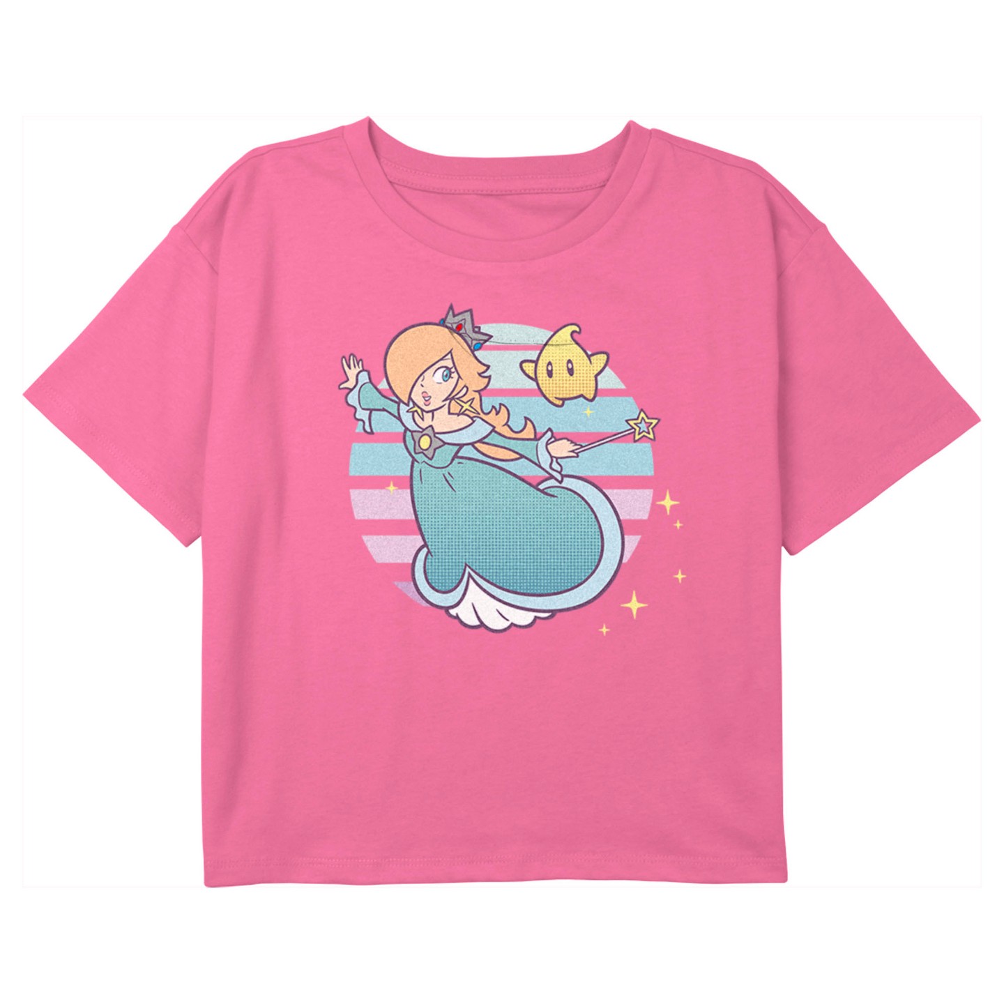 Футболка Nintendo Super Mario Bros Rosalina And Luma Crop T-Shirt - Light Pink для девочек, цвет: Светлый розовый — фото 1