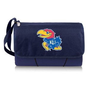NCAA Kansas Jayhawks Blanket Tote Outdoor Picnic Blanket - Navy Blue - 1 of 4