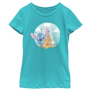 Girls Lilo & Stitch Alien and Sandcastle T Shirt - 1 of 4