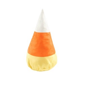 16"x9" Candy Corn Shaped Halloween Novelty Throw Pillow - Lush Décor: Festive Fall Accent - 1 of 3