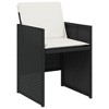 vidaXL Patio Chairs with Cushions 4 pcs Black Poly Rattan - 3 of 4