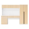 2 Door Wooden Storage Desk Wardrobe For Bedroom With Shelves And Drawers, Armoire With Desk Inside With Efficient Storage Design-Cuddlewood - 3 of 4