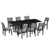NicBex Dining Table Set for 8 Morden Dining Room Table with 2 Removable Leaves, Slatted Legs and 8 Linen Chairs for Kitchen - 3 of 4