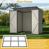 6x4ft Outdoor Storage Shed With Double Hinged Door, Metal Garden Shed Storage House With 2 Integrated Punched Vents For Lawn, Black - 3 of 4