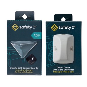 Safety 1st Clearly Soft Corner Guards 4pk + Outlet Electrical Cover & Cord Shortener - 1 of 4