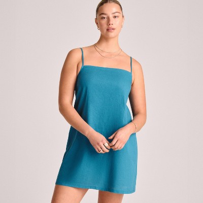 Vitamin A Women's Crepe Jade Mini Swim Cover Up Dress - Blue