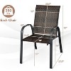 ADILE Set of 6 Outdoor PE Wicker Stackable Dining Chairs, Mix Brown - 2 of 3