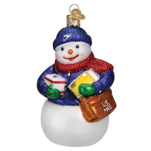 Old World Christmas 5.25 In Usps Snowman Ornament Mail Snow Tree Ornaments - 1 of 3
