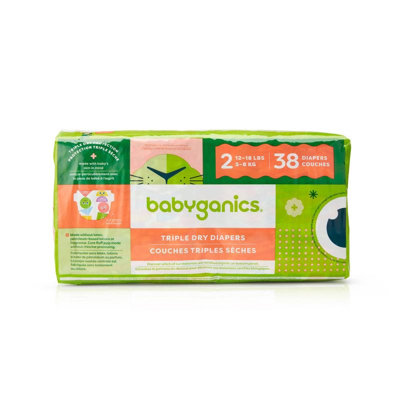 Babyganics Disposable Diapers Bag - Size 2 - 38ct, 1 of 8