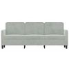 vidaXL 3-Seater Sofa Light Gray 70.9 in. Velvet - 3 of 4