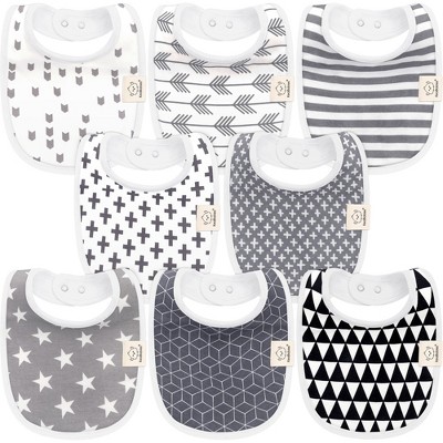 KeaBabies 8pk Organic Baby Bibs for Boy, Baby Drool Bib for Baby Boys and Girls, Newborn Teething Bibs