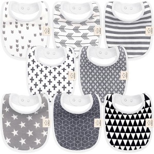 KeaBabies 8pk Organic Baby Bibs for Boy, Baby Drool Bib for Baby Boys and Girls, Newborn Teething Bibs - 1 of 4