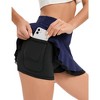 WhizMax Women Athletic Tennis Skirt Pleated Ruffle Hem High Waisted Golf Skirts with Pockets Shorts Running Workout - 3 of 4