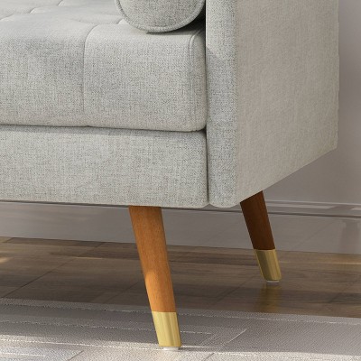 Light Gray Mid-Century Modern Tufted Club Chair