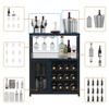 36 Inch Tall Bar Cabinet, Adjustable Shelves Wine Rack Table with Removable Wine Rack and Mesh Door - 3 of 4